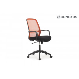 Кресло офисное RV Design Fast Ткань черная/Сетка оранжевая/Пластик черный