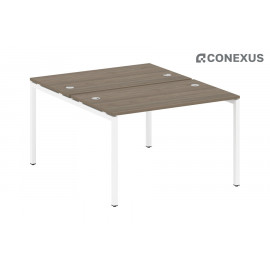 Бенч-стол на П-образном м/к Metal system quattro 40x40 40БП.РАС-СП-2.2 Вяз благородный/Металл белый /Металл белый